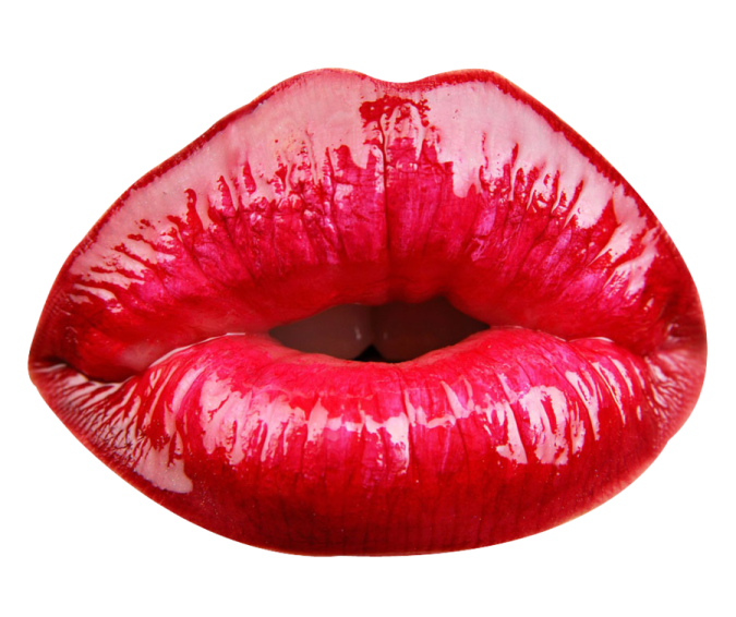 a close up of a red lip
