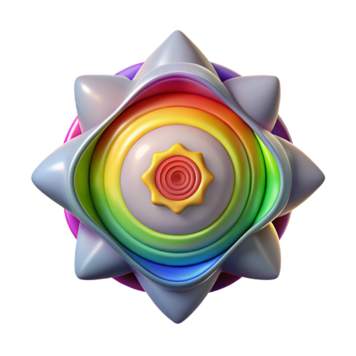 an image of a flower made out of different colors