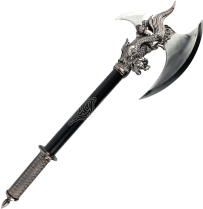 a sword with a dragon head on it