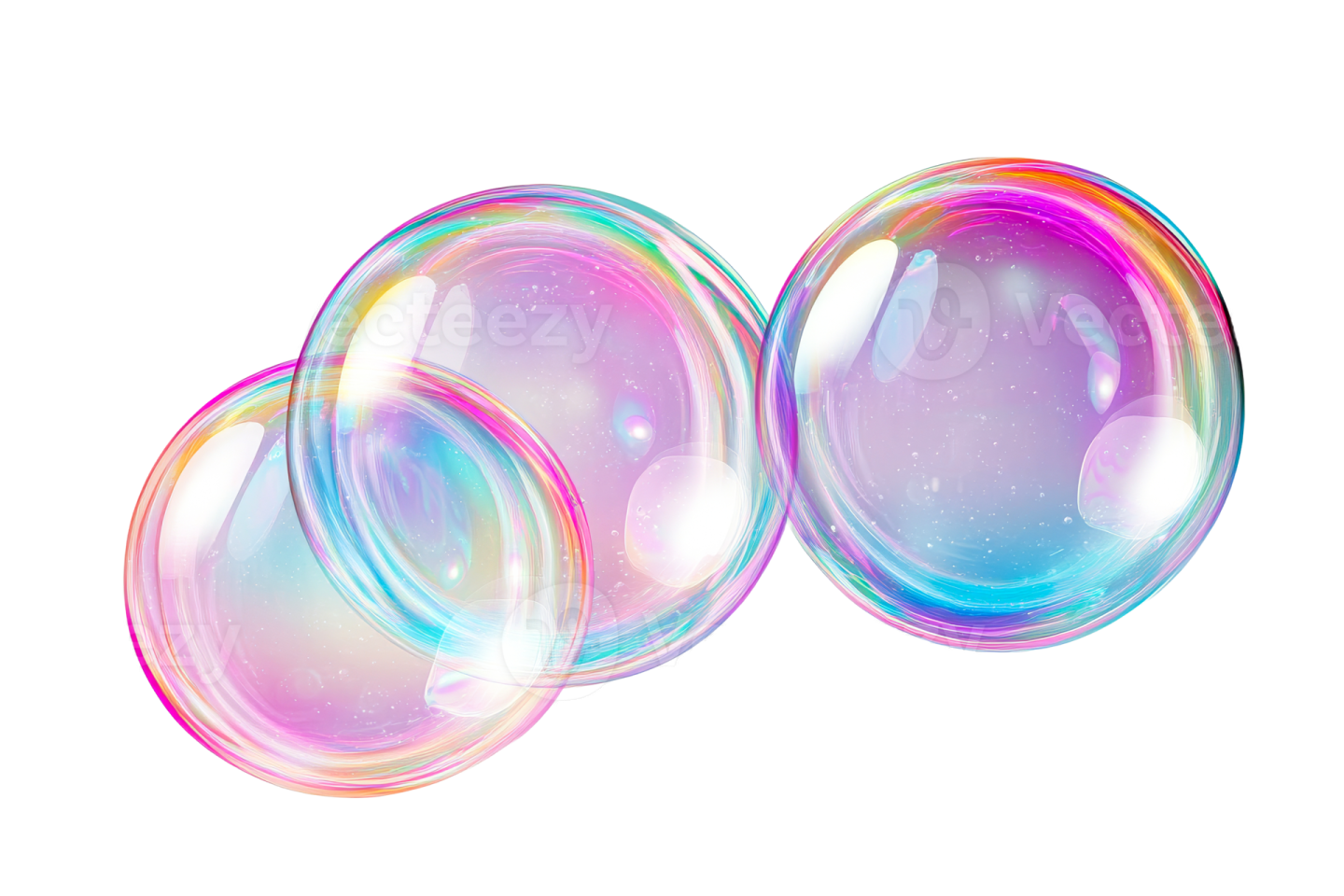 soap bubbles on a white background
