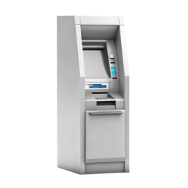 an atm machine on a white background