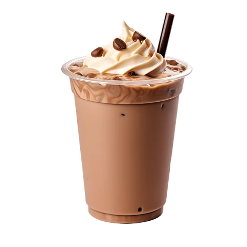 a cup filled with chocolate and topped with whipped cream