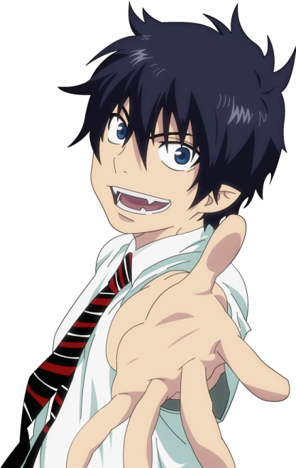 an anime character with black hair and blue eyes, wearing a white shirt and tie