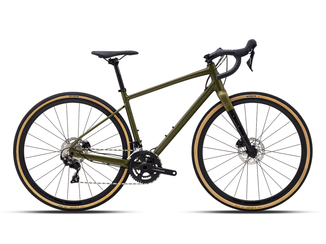 a green bike on a white background