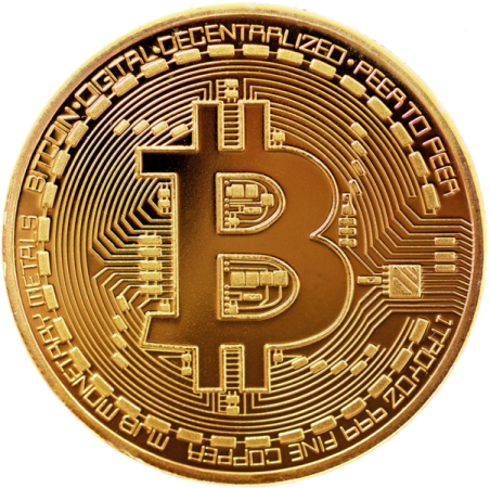 an image of a golden bit coin