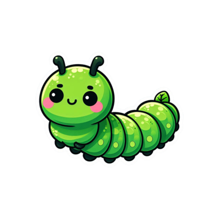 a green cater with pink eyes
