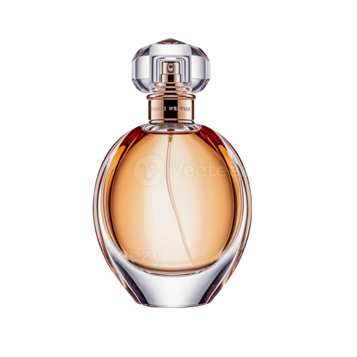 a bottle of perfume on a white background