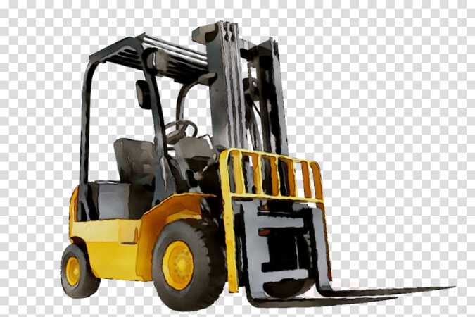 a forklift fork truck on a white background
