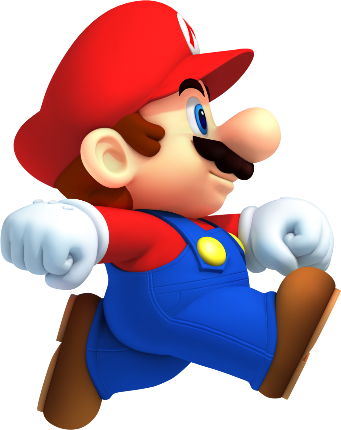 a cartoon character with a red hat and blue overalls