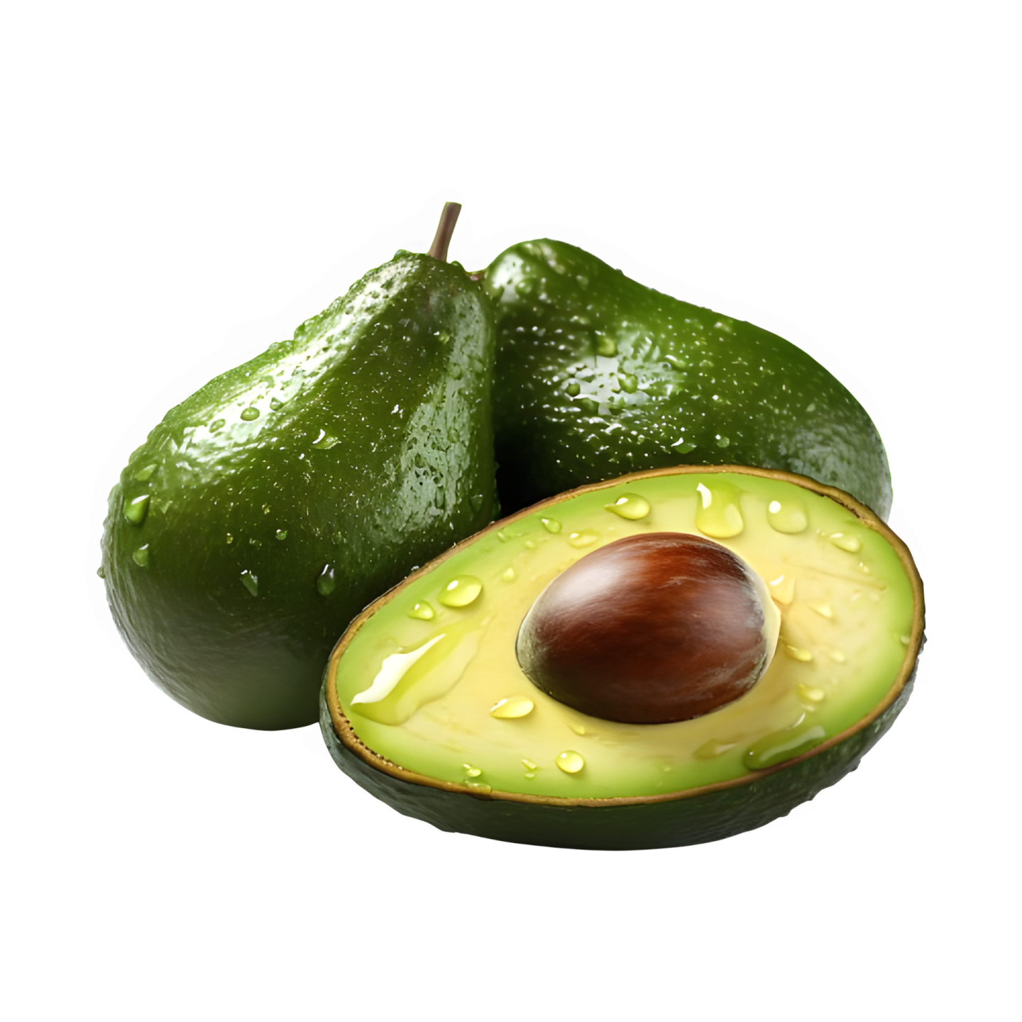 two avocas on a white background