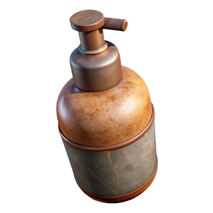 a soap dispenser on a white background