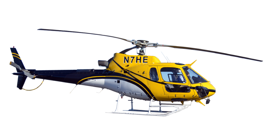 a yellow and black helicopter
