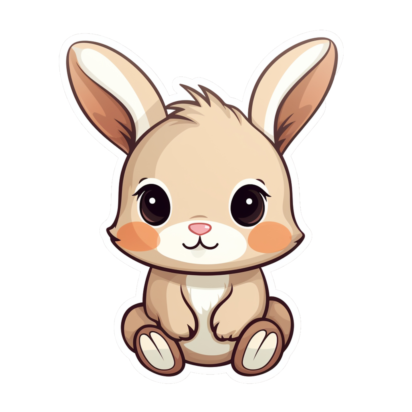 a cute little rabbit sitting on the floor