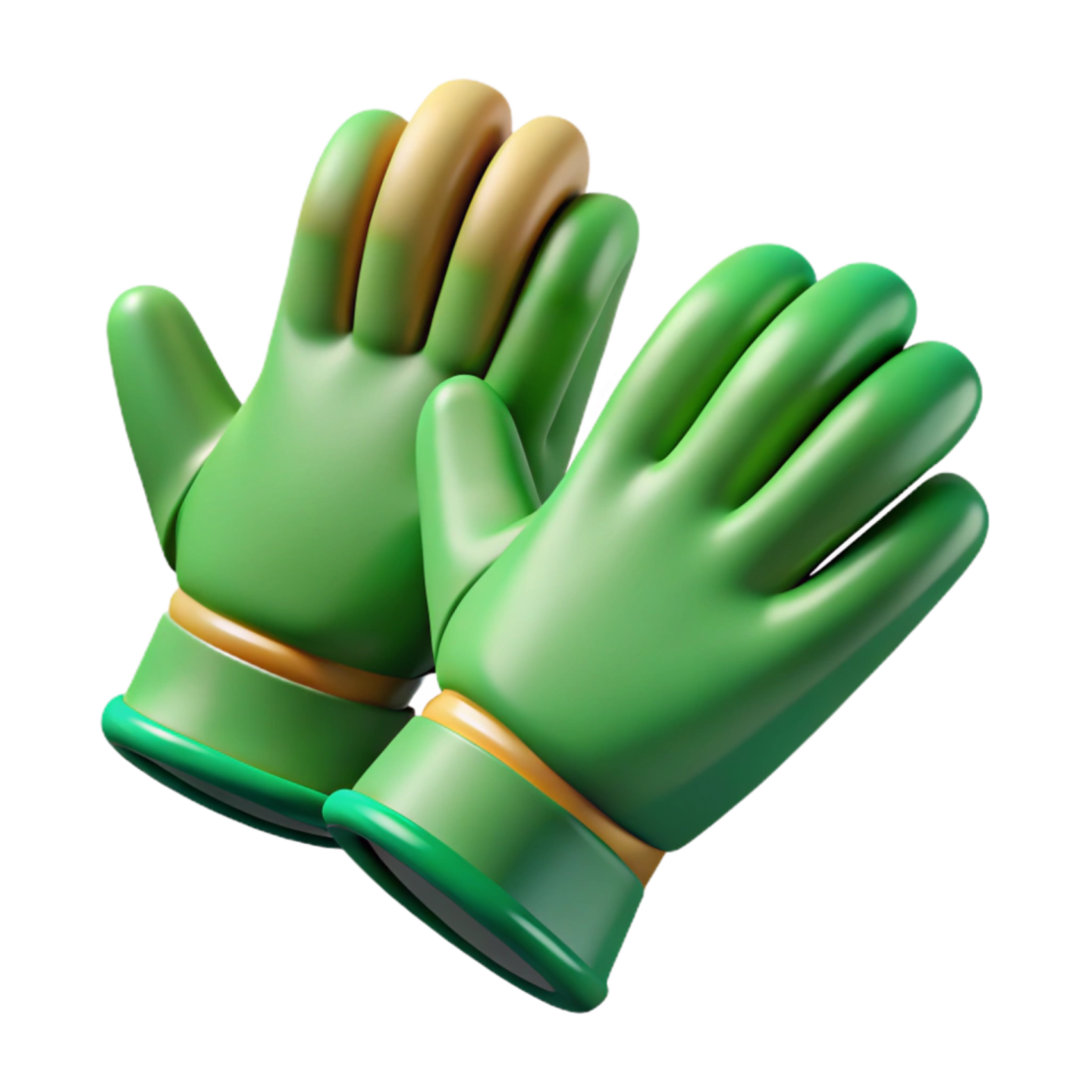 a pair of green gardening gloves