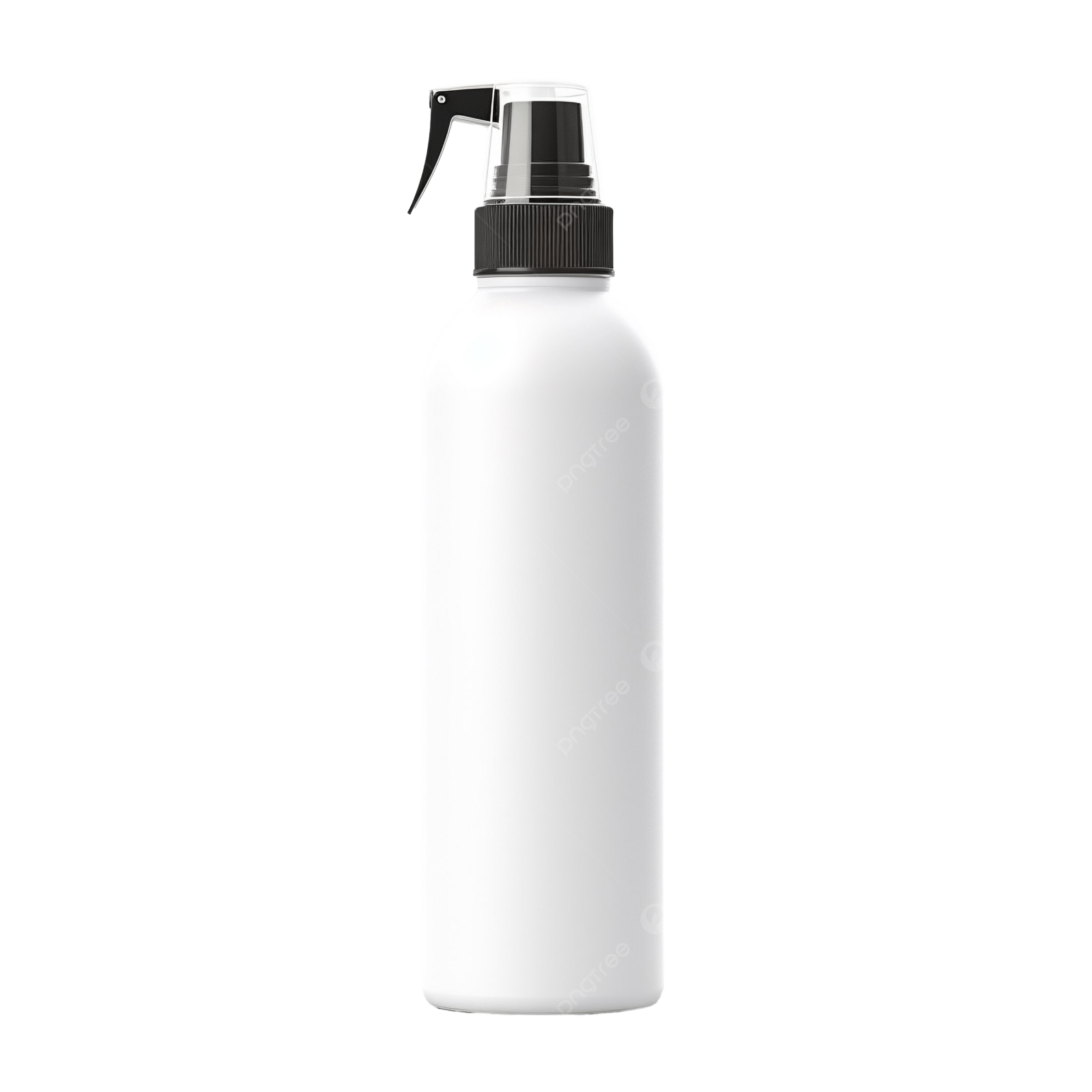 a white plastic bottle with a black cap