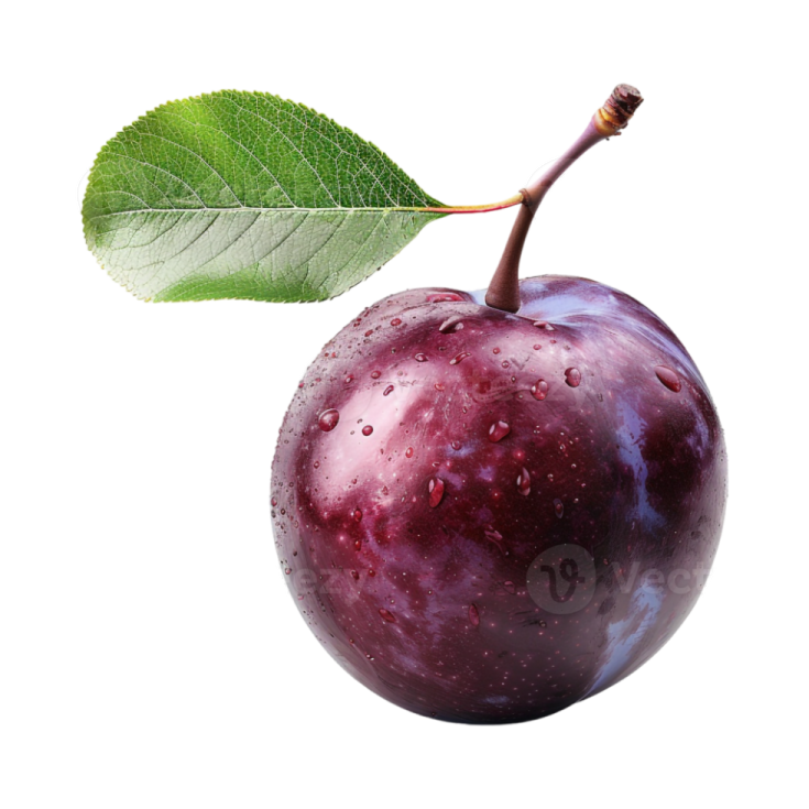 an apple with a leaf on top of it
