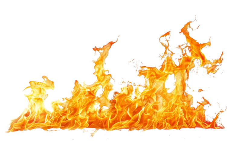fire on a white background