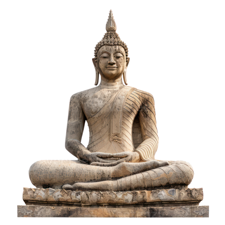 buddha statue isolated on white background