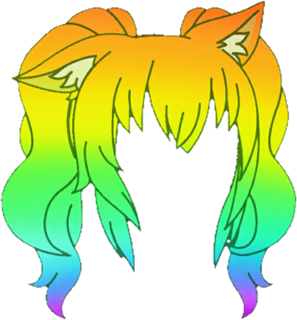 a drawing of a rainbow colored hair