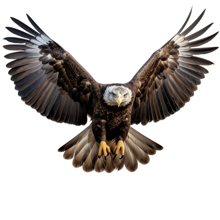 an eagle in flight with its wings spread