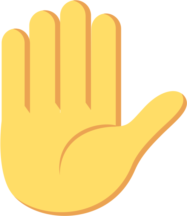 a hand showing the number of five fingers