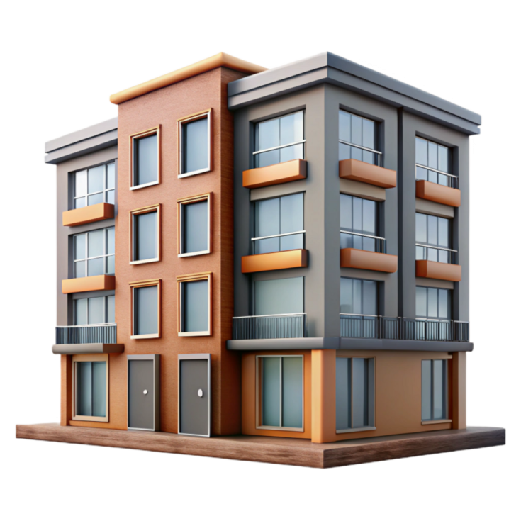 a 3d rendering of an apartment building
