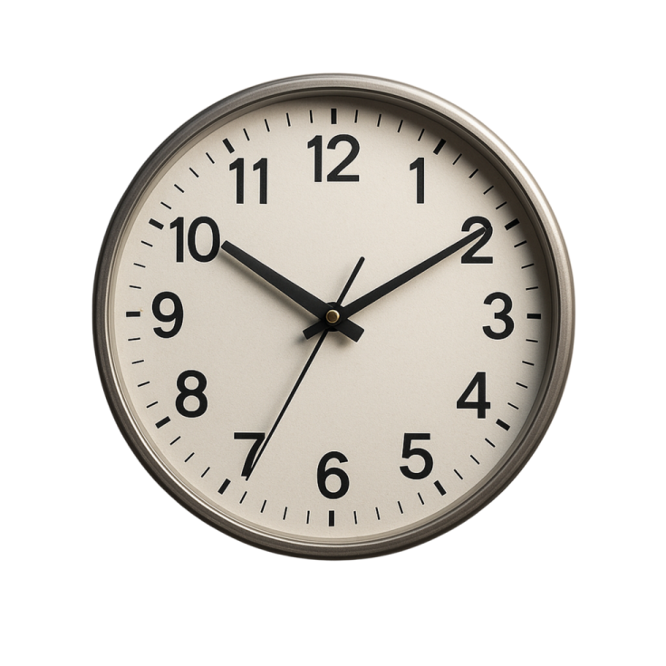a close up of a clock on a white background