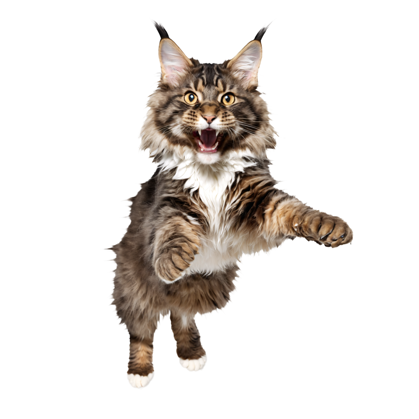 a cat that is jumping in the air