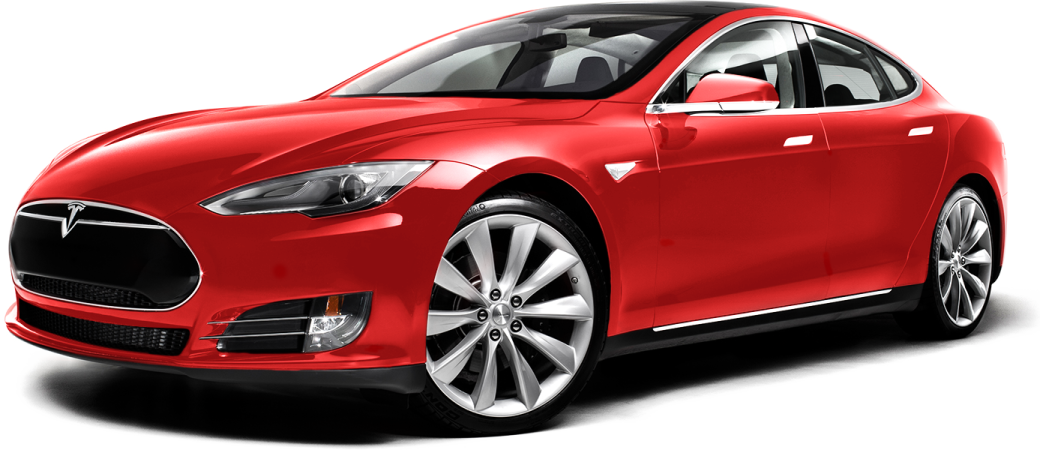 a red tesla model s