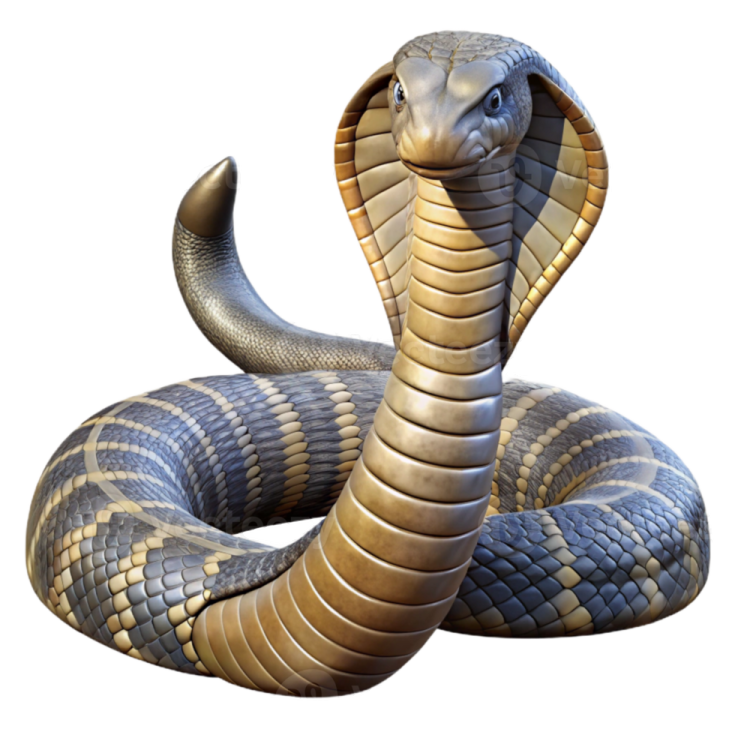 a cobra on a white background