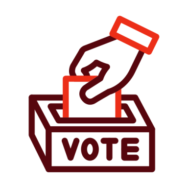 a hand putting a vote into a box