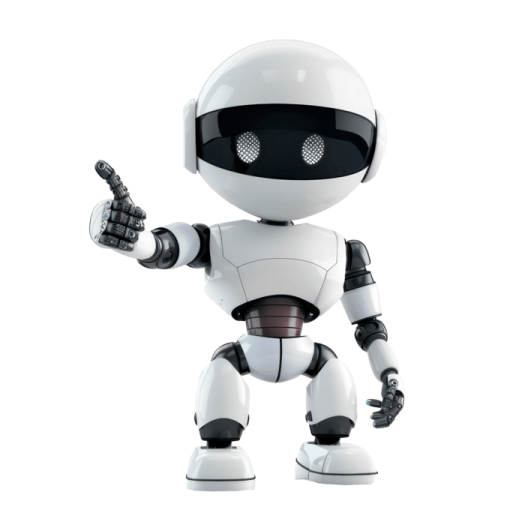 a white robot with a gun in his hand