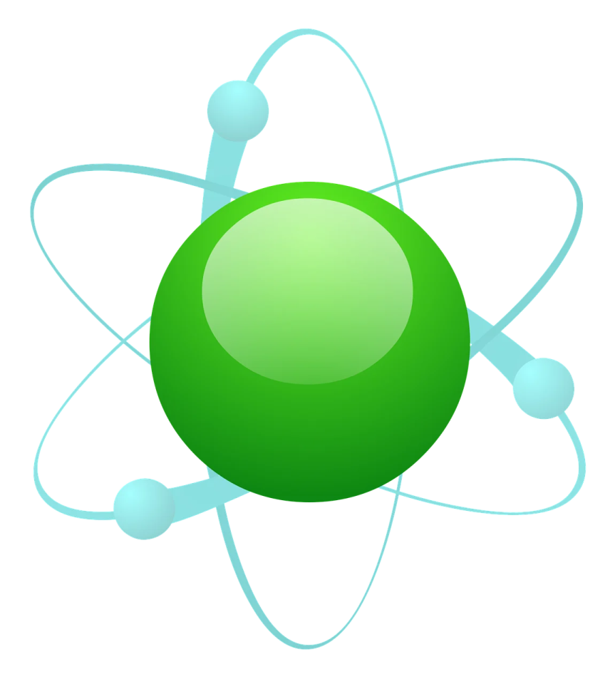 an image of a green atom