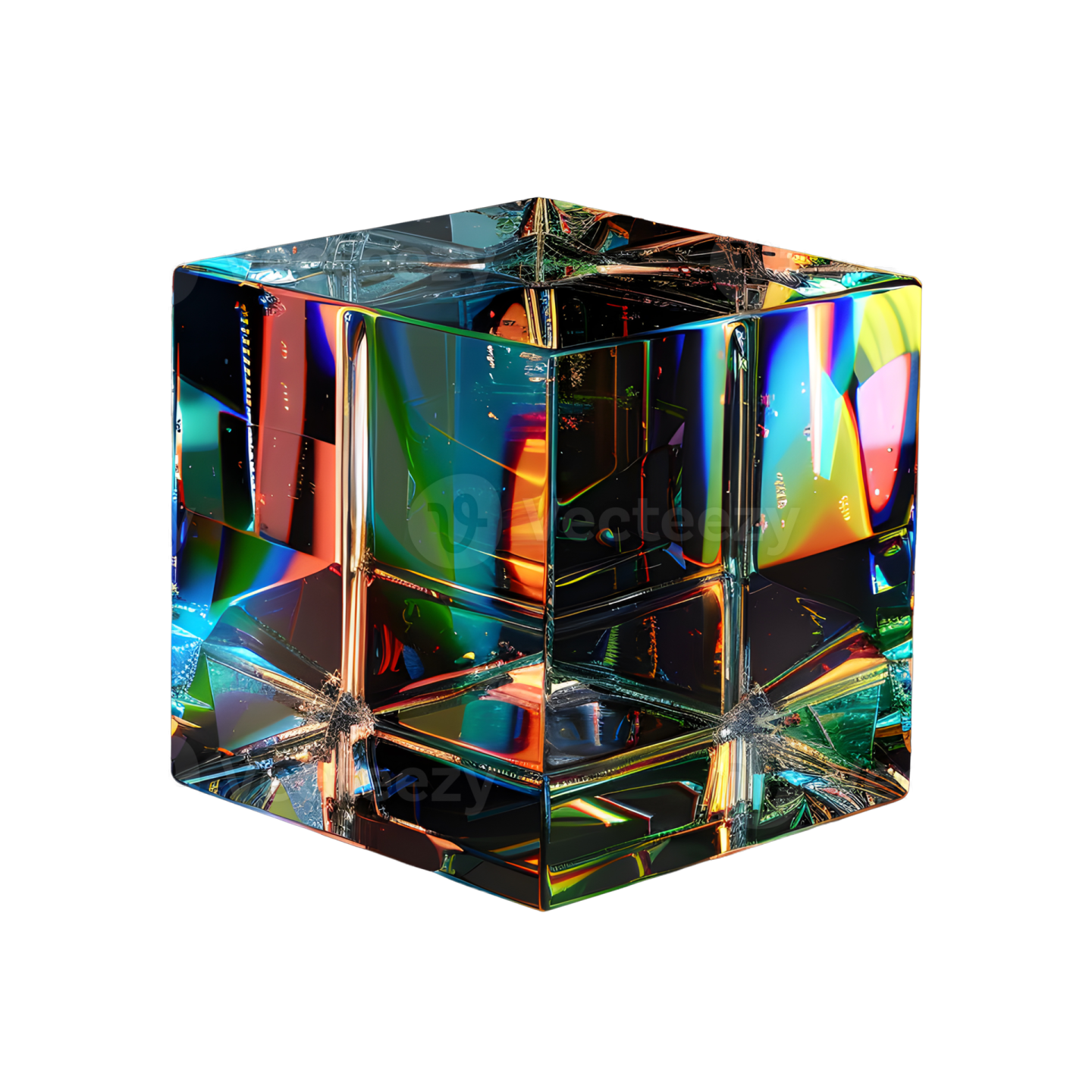 a colorful cube on a white background