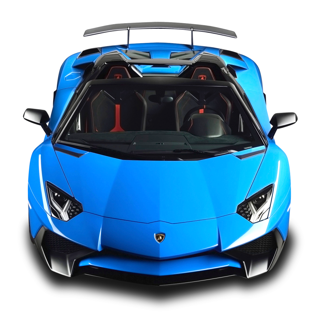 a blue sports car on a white background