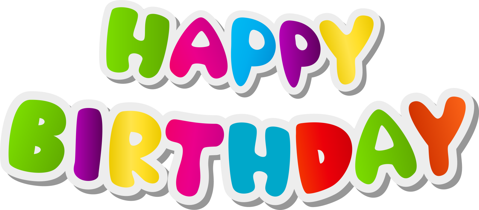 a happy birthday card with colorful letters