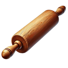 a wooden rolling board on a white background
