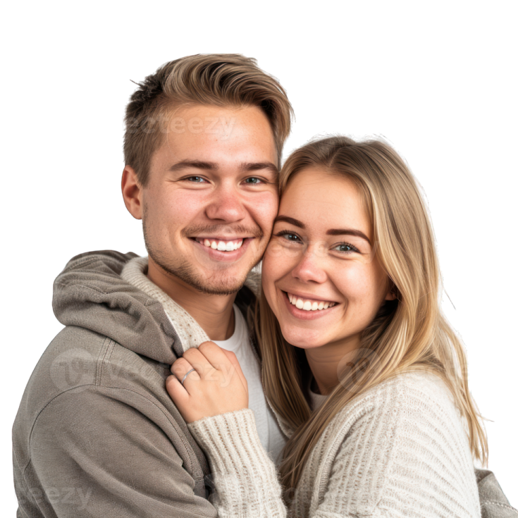 a man and a woman are hugging