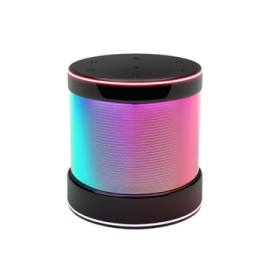a bluetooth speaker with a rainbow light on top