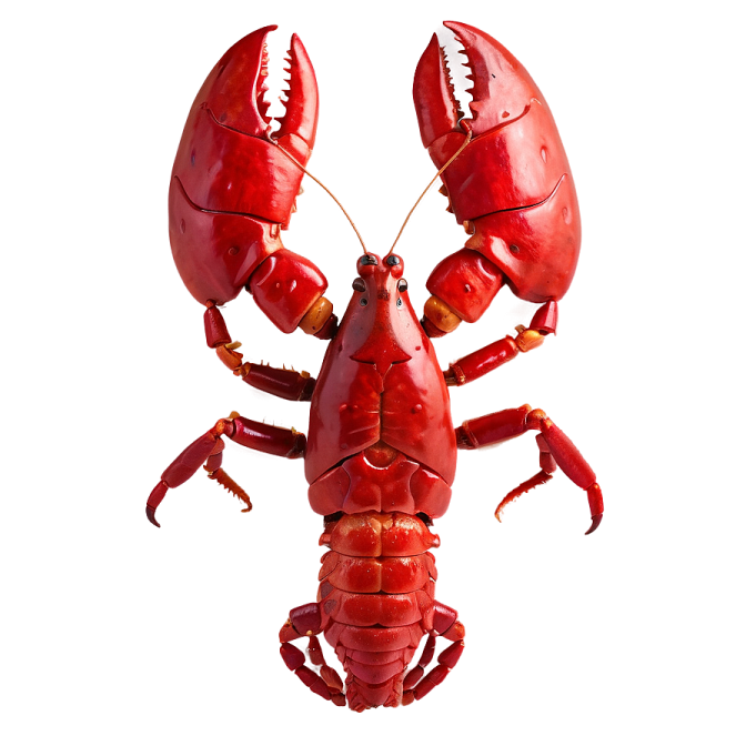 a red lobster on a white background