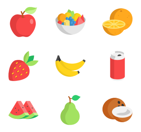 a variety of fruit icons
