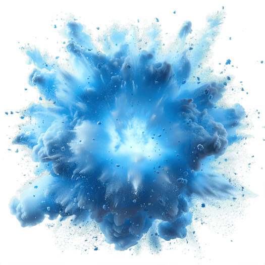 a blue explosion of water