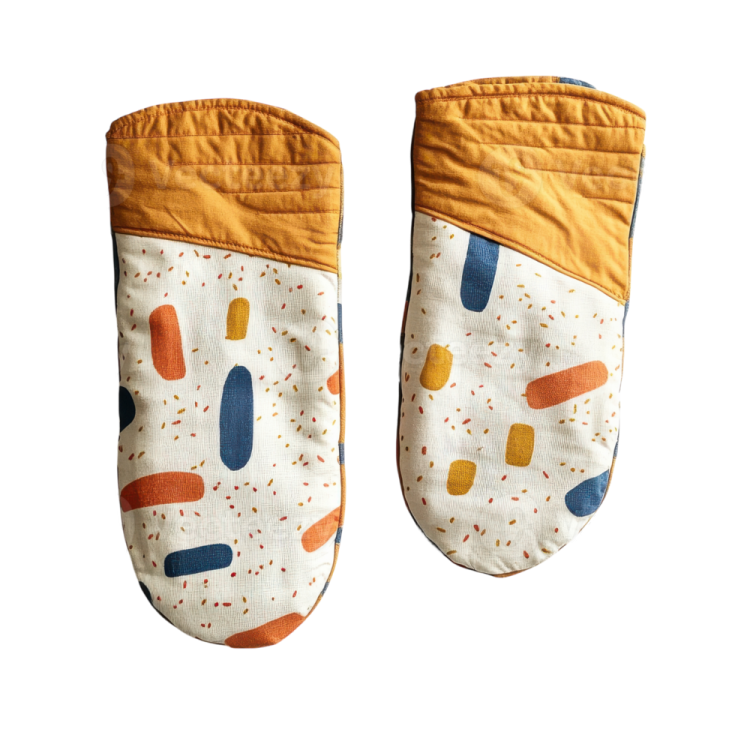 a pair of baby shoes with colorful spots on them