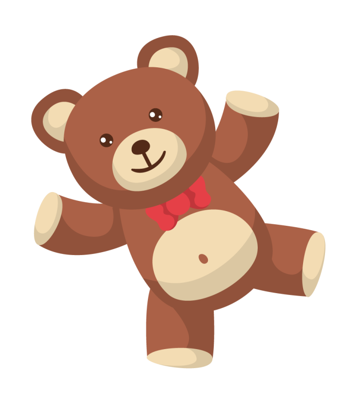 a brown teddy bear with a red bow