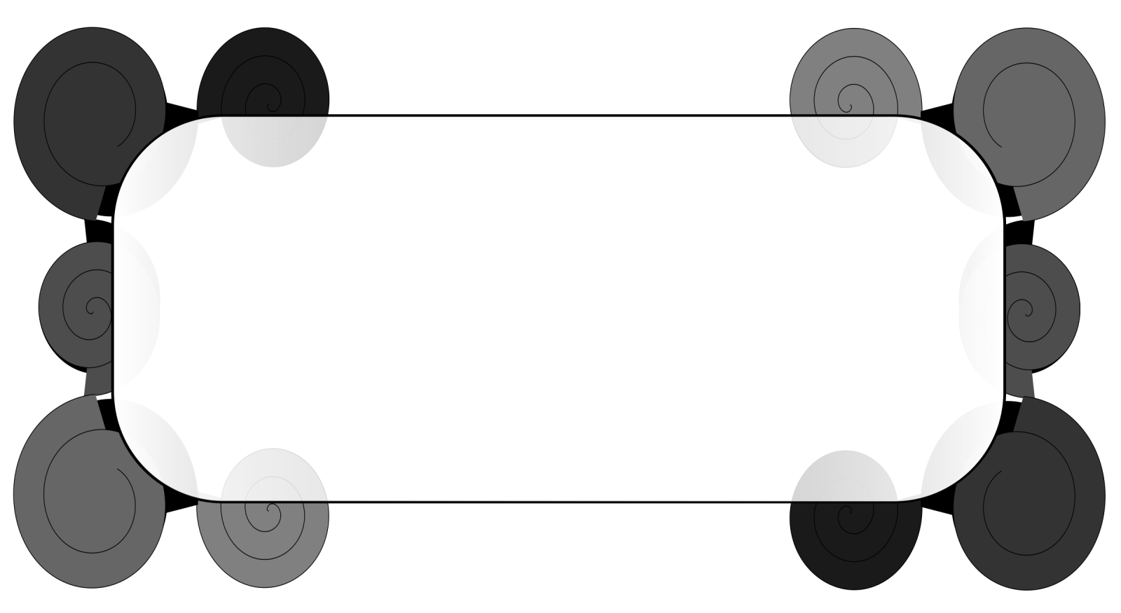 a black and white frame with circles around it