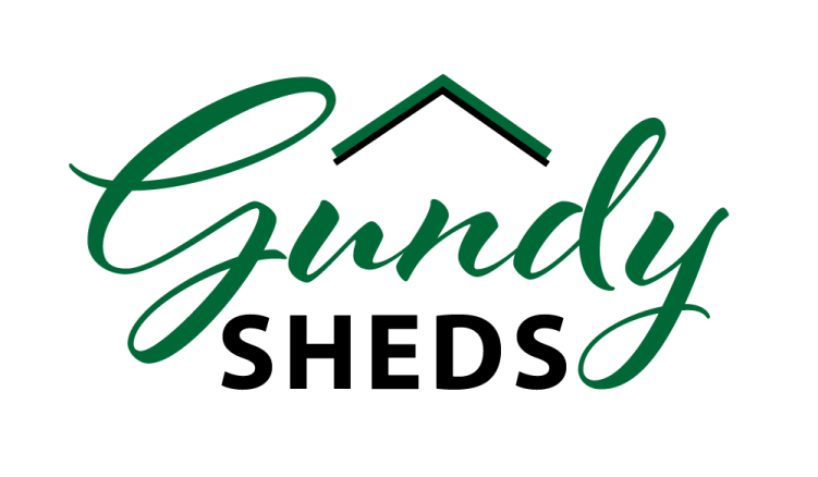 a green logo with the words,'goody sheds '