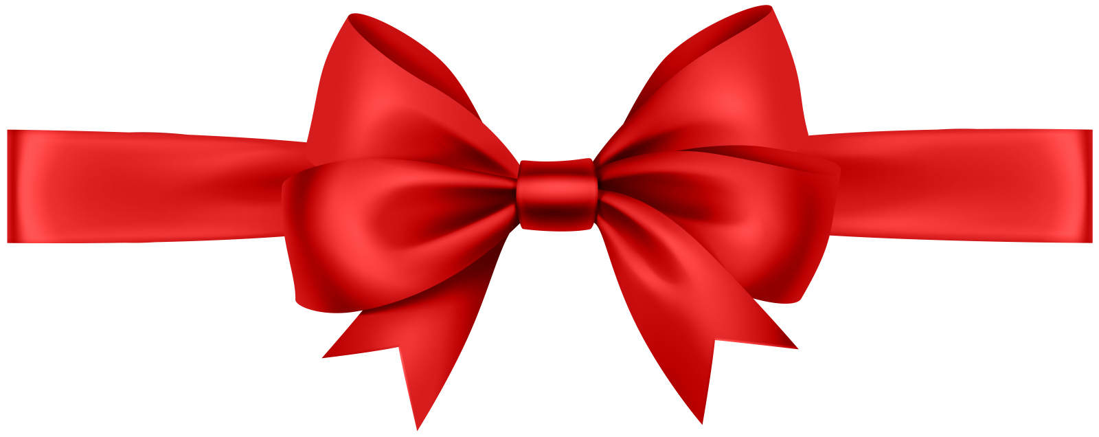 a red bow on a white background