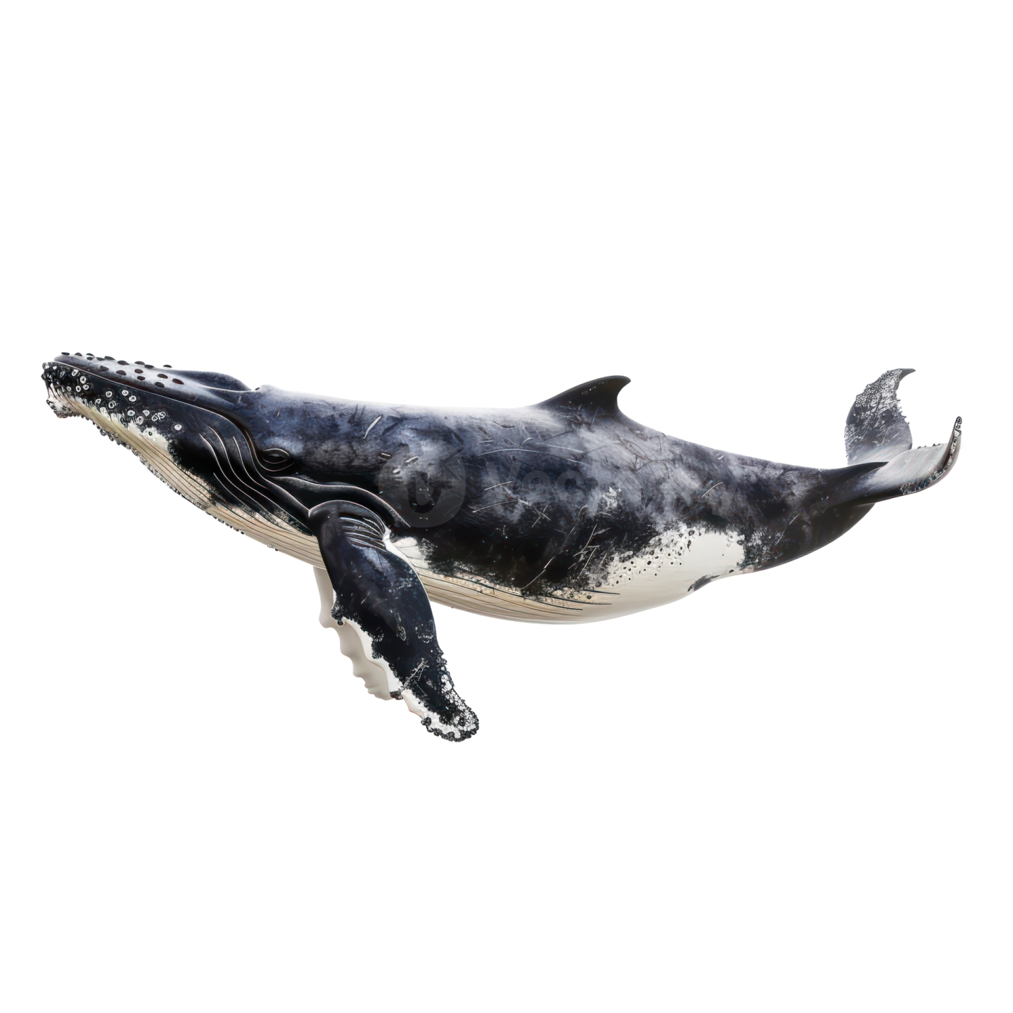 a humpback whale swimming in the ocean