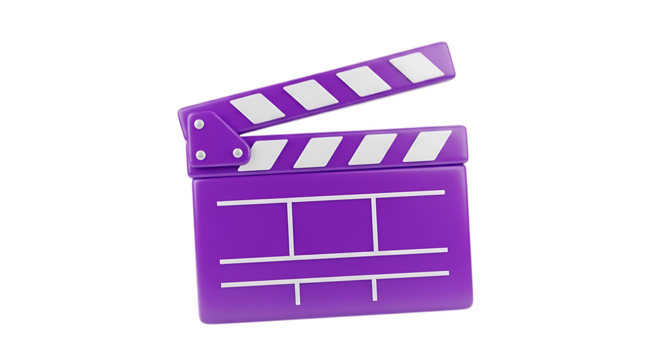 a purple clap with white stripes on it