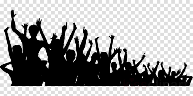 a crowd of people silhouetted on a transparent background